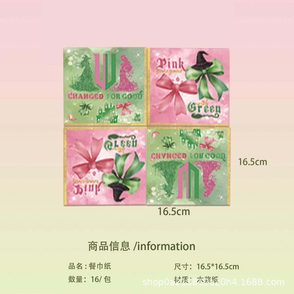 Pink Green Witch Theme Birthday Party Cutlery Paper Plates Paper Cups Paper Towels Tablecloths Flag Birthday Party Supplies