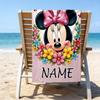 1pc Minnie12 Beach Towel with Custom Name, Beach/Swimming/Bath/Picnic/Camping Towel, Suitable for Seaside Beaches