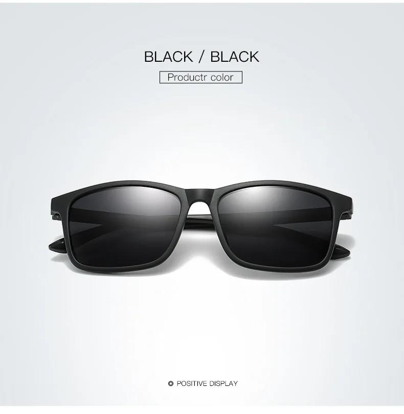 New Black Men Sunglasses Vintage Square Ultra Light Frame Driving Fishing Sun Glasses For Women Uv400 Eyewear