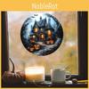 Modern Castle Pumpkin Bat Pvc Wall Sticker For Living Room Decor With Uv Static Cling For Home And Commercial Spaces