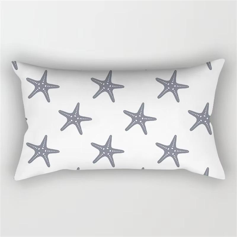 Patchwork Grey Geometric Pattern Print Decoration Bedroom Living Room Office Waist Support Home Rectangular Pillowcase