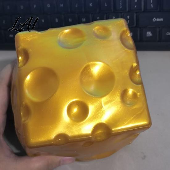 Büro-Fidget-Spielzeug Goldener Käse Stressabbau-Spielzeug Riesiger Würfel Knetspielzeug Simuliertes Essen Kneifen zur Angstreduktion & gegen Langeweile