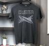 Cluster T-Shirt Siebdruck Kurzarm Schwarzes Shirt Baumwolle Kluster Krautrock