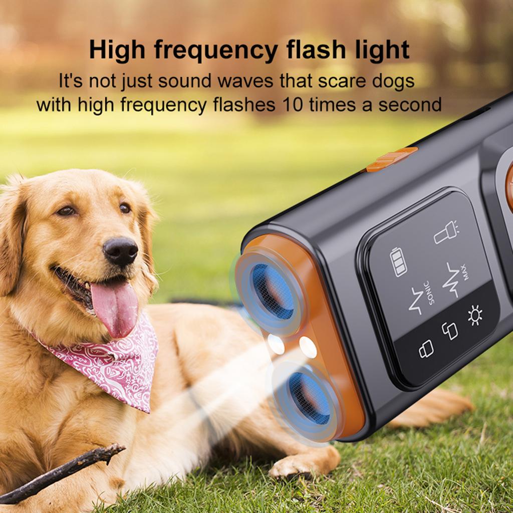 Dog Barking Control Devices - Anti-Bark Deterrent with LED Flashlight Rechargeable Portable Dog Barking Silencers for Indoors Outdoors