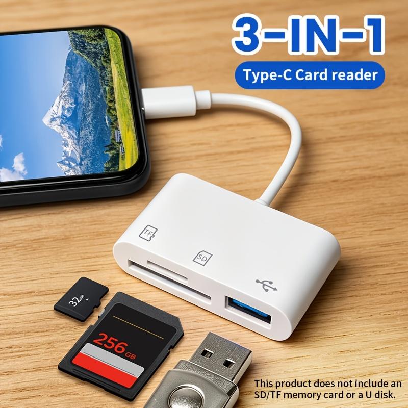 3 In 1 OTG Card Reader Dual Slot SD TF Memory Card Adapter High Speed Plug And Play No Driver Portable For Type-C Phone Tablet PC Camera