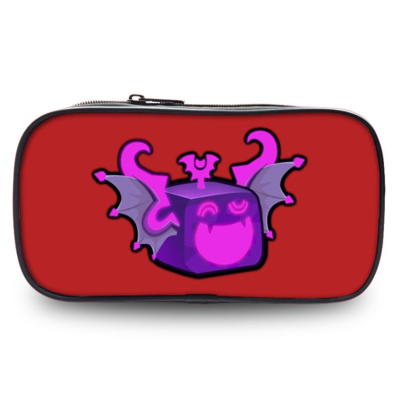 Durable Polyester Blox Fruits Roblox Pencil Case For Students With Large Capacity