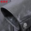Hengyuanxiang Men's Lambskin Stand-Collar Leather Jacket