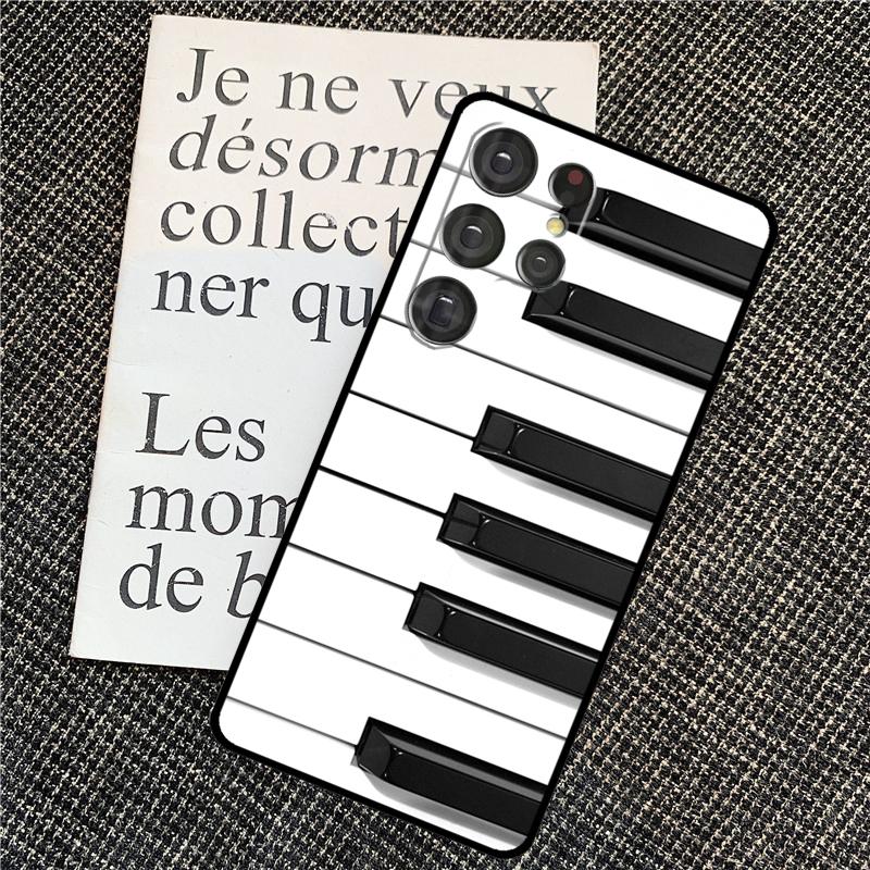 Piano keys Vintage Music Notes Case For Samsung Galaxy S25 Ultra S21 S22 S23 S24 Ultra S9 S10 S20 Plus S25 FE Back Cover