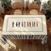 1pc Blue Fish Tablecloth, Ocean-themed Home Decoration, Summer Decor, Gift for Fishing Lovers, Polyester