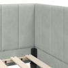 L Shaped Bed Frame with Headboard Light Grey 100 Cm X 200 Cm Velvet