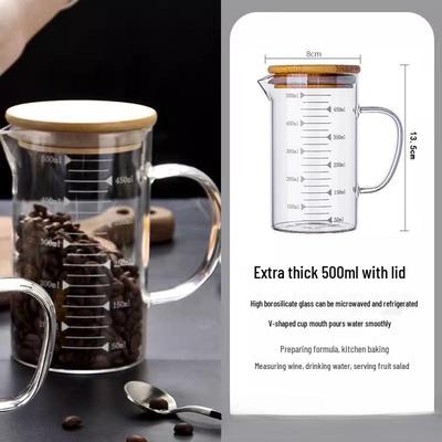 Yicang High Borosilicate Glass Measuring Cups with Bamboo Lids