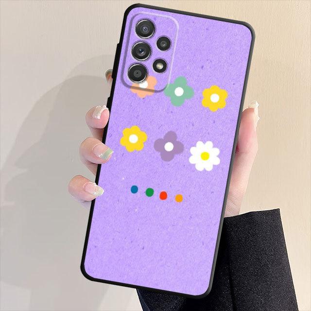 

Милый чехол с цветочным рисунком для Samsung Galaxy A71 A31 A51 A32 A72 A52 A23 A13 A33 A21s A22 A53 A11 A52s A12, матовая броня, черный мягкий чехол Samsung A13 4G
