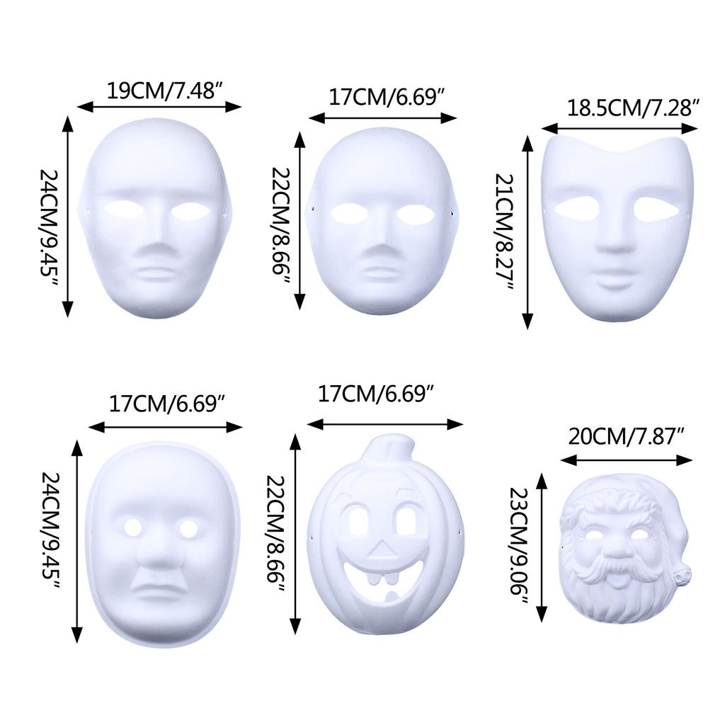 Full Face Masquerade Mask White DIY Mask for Art Craft Parties Favor Paintable Paper Mask Blank Mask Paper Cosplays Mask