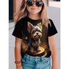 Kids T-Shirts Children's Loose, Comfortable, Breathable, Cute Casual Animal Print Pattern Girl's Pullover Short Sleeved Tee Shirt