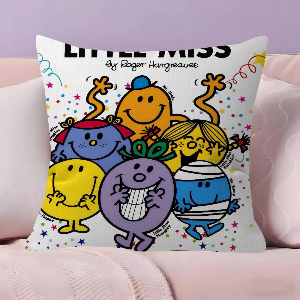 MrMen And LLittle MMiss Cushion  Cushion Cover Pillowcase Upholstery Sofa Throw Pillow Home Decor Pillowcas