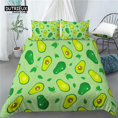 Home Living Luxus Avocado-Druck 2/3-teilig Bequemer Bettbezug Kissenbezug Bettwäsche-Set Queen und King EU/US/AU Größe