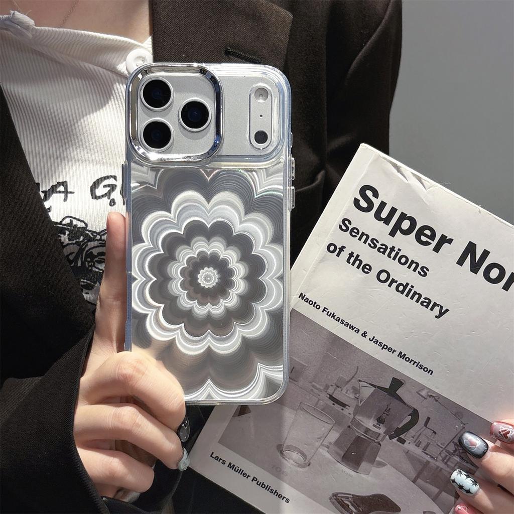 For iPhone 17 Pro Case Striking Phantom Flower TPU Cover with Electroplating Lens Frame
