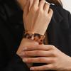 Leopard Print Open C-shaped Acetate Bracelet for Women
