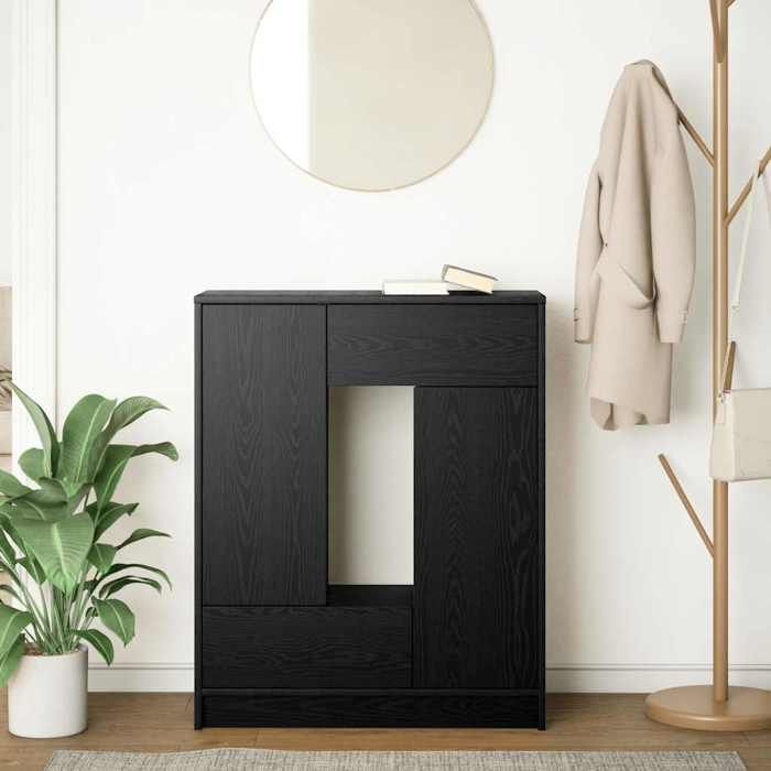 VidaXL Buffet avec tiroirs et portes chêne noir 73x31x90 cm, meuble de rangement, armoire de buffet, meuble d'entrée, meuble 861851