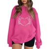 Women's Long Sleeve Neck Printed Pullover Sweatshirt Casual Top