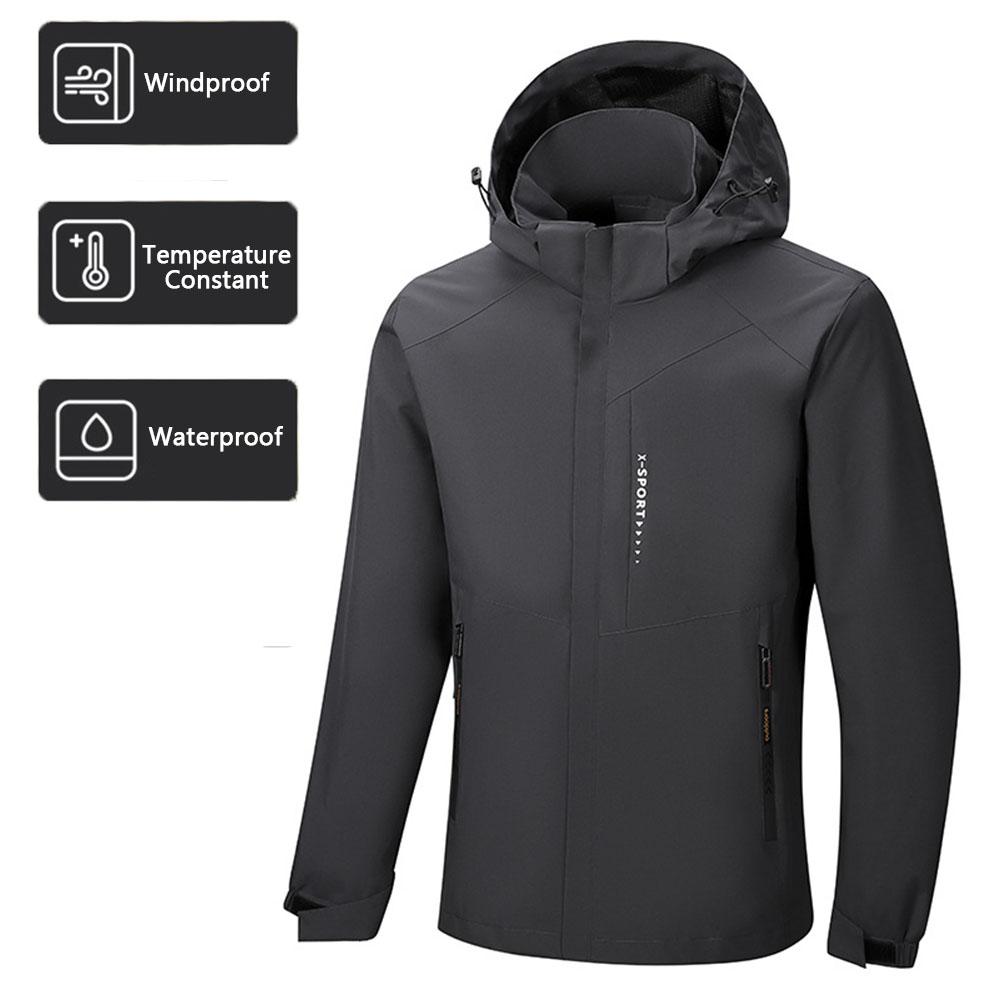 

Мужские куртки для активного отдыха Ветровка Водонепроницаемая Осень Зима Теплая стеганая куртка Походное пальто с капюшоном Повседневная рыбалка