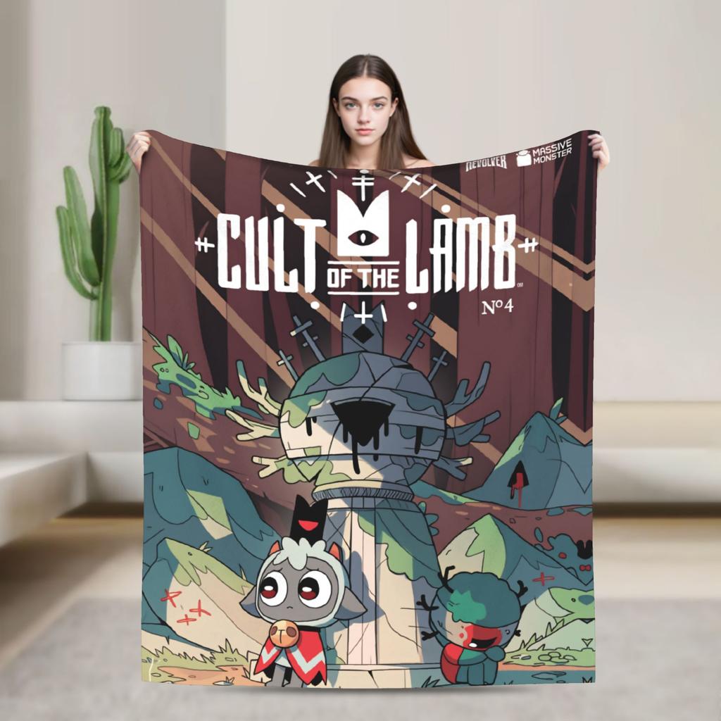 Cult of the Lamb Warm Soft Blankets Picnic Plush Throw Blanket Fashion Home Decor Flannel Bedspread Sofa Bed Cover