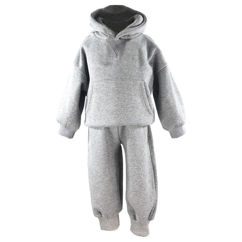 Kids' Winter Casual Korean-Style Fleece Sweater Sports Suit for Boys & Girls