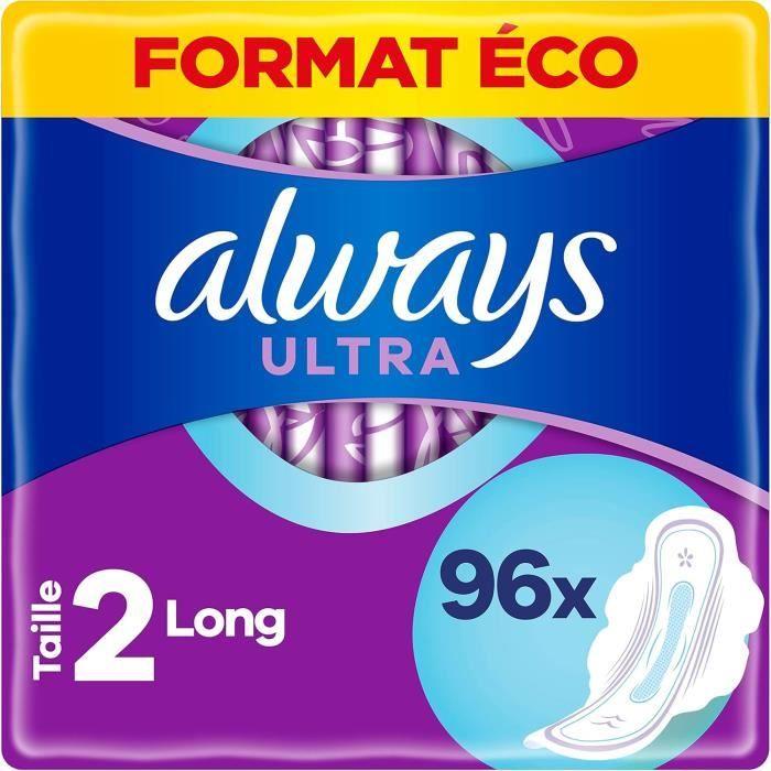 Serviettes hygiéniques - Always - Ultra Long Taille 2 - Ailettes - Super absorbantes - Anti-fuites
