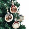 6Pcs DIY Christmas Tree Decorations Wooden Xmas Hanging Pendant Christmas Picture Frame Ornaments