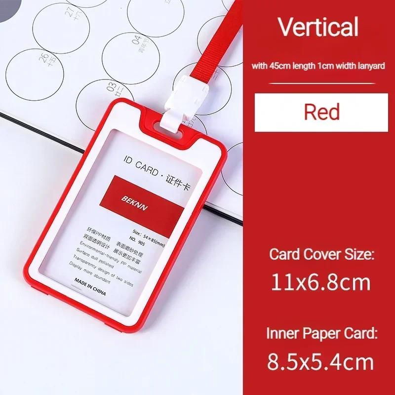Colorful Waterproof Card Holder Employee ID Case with Lanyard Double Side Simple Bus Case Badge Holder Credit Card Sleeve Purse