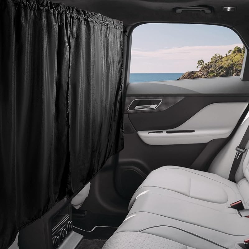 Privacy Curtain Universal Car Divider Between Rear Seat Auto Blackout Sun Shades Side Window Covers Accessories For Travel Camping Nap Sleeping