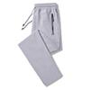 Men's Pure Cotton Lightweight Straight-Leg Sweatpants - Solid Color, Loose Fit for Summer and Spring.