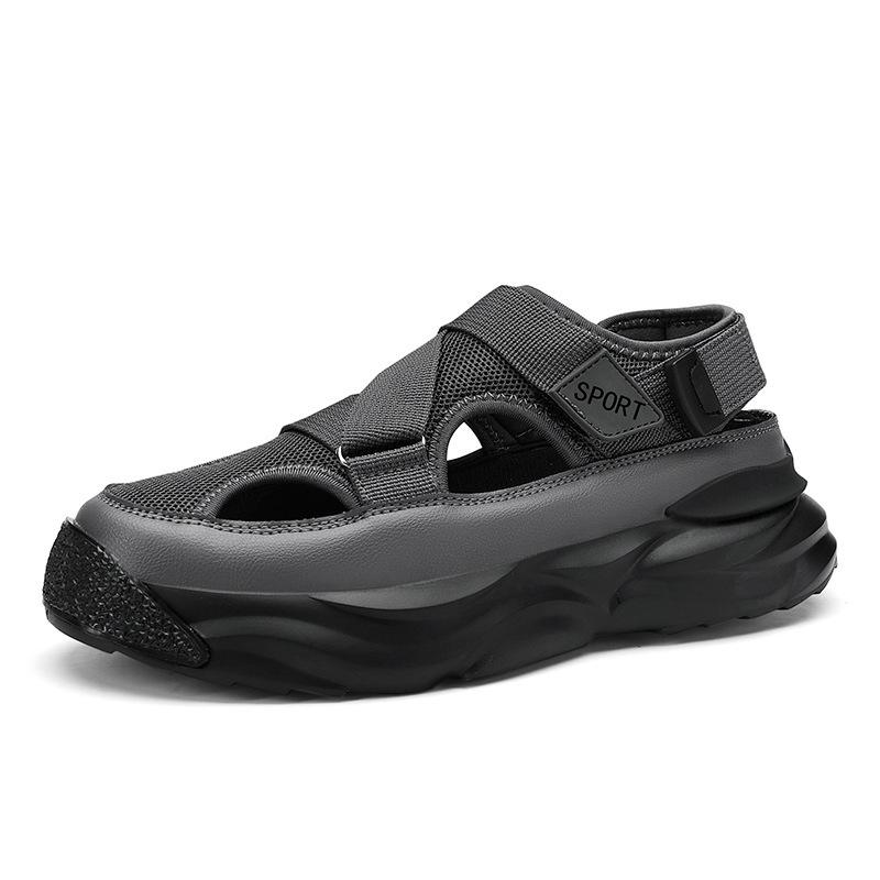 New men's sandals casual versatile sandals teen breathable trend hollow cool Velcro sandals