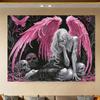 VIKAMA GothicStyle Dreamy Tapestry Dark Angel And Skull Element Tapestry Wall Decoration For Bedrooms And Living Rooms