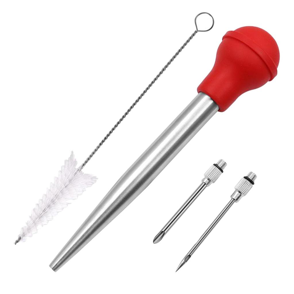 Stainless Steel Turkey Seasoning Tool Manual Pump for Red