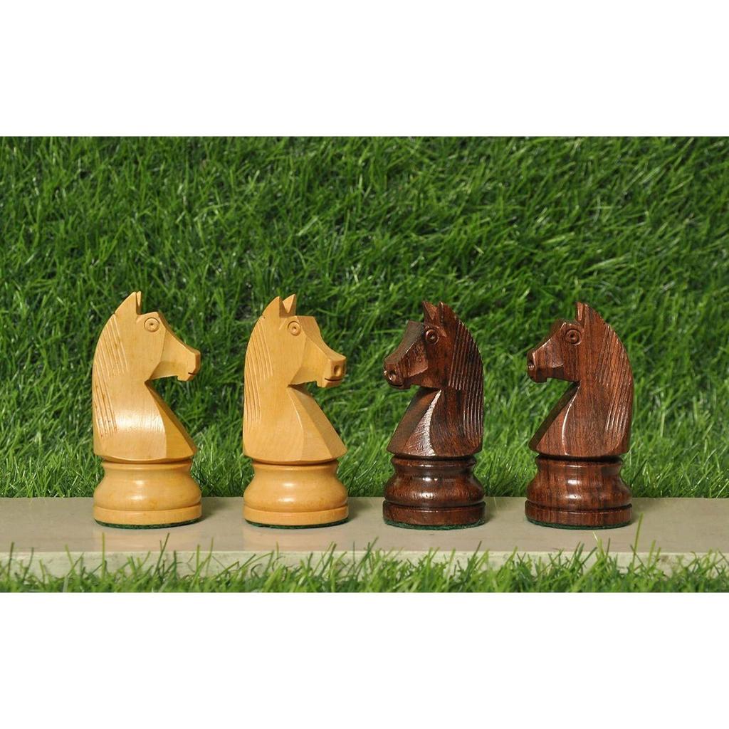 Wooden Chess Pieces Only 32 Chessmen and 2 Extra Queens Made of Boxwood and Rosewood for Tournament and Professional Players.