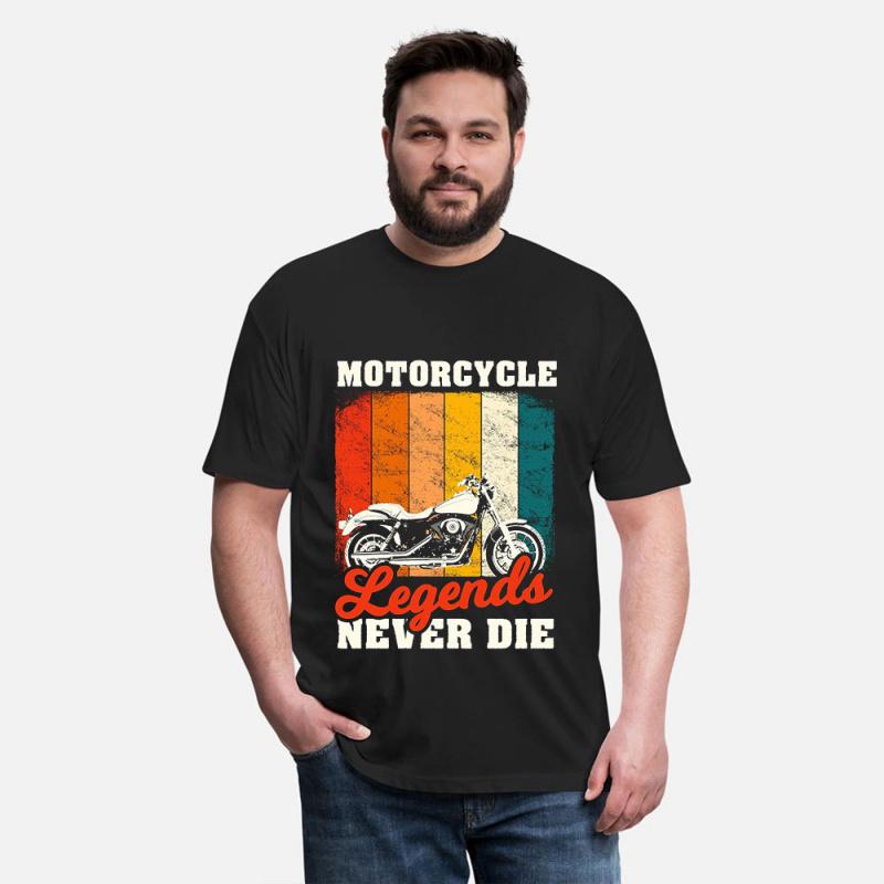 Legends Never Die Retro Cafe Racer Gift T-Shirt for Racing Bikers 100% Cotton Printed Motorcycl