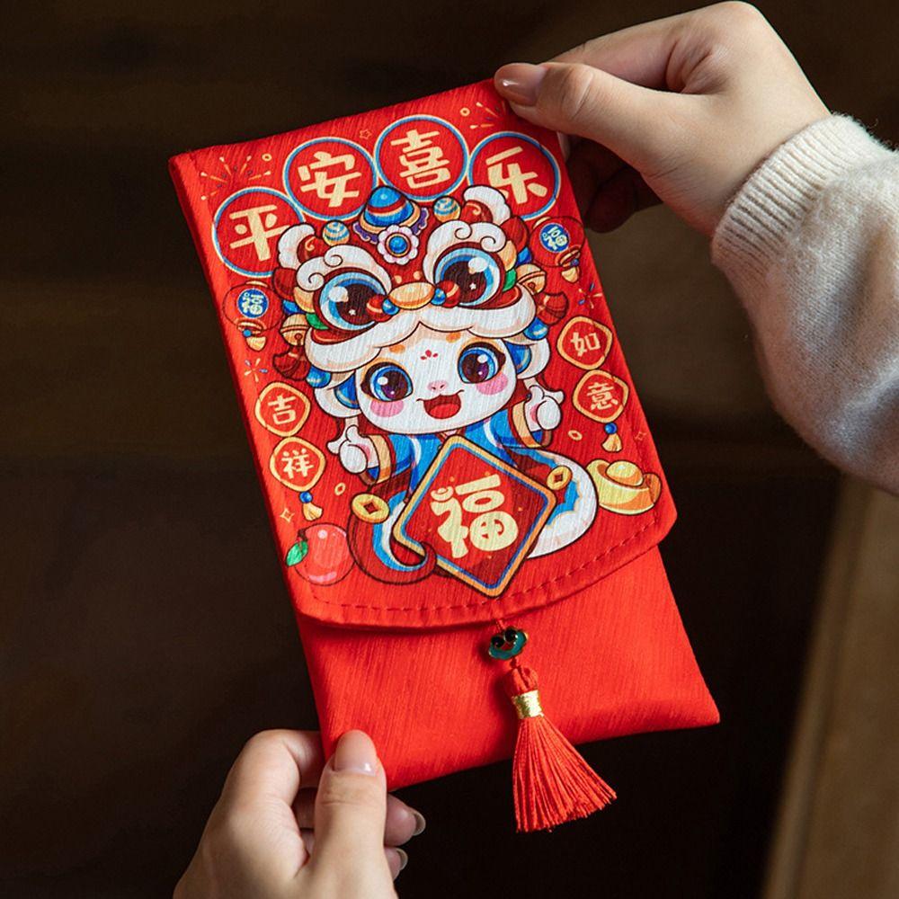 Chinese New Year Lucky Envelopes Traditional Money Packing Bag 2025 Snake Year Red Envelopes  Bonus