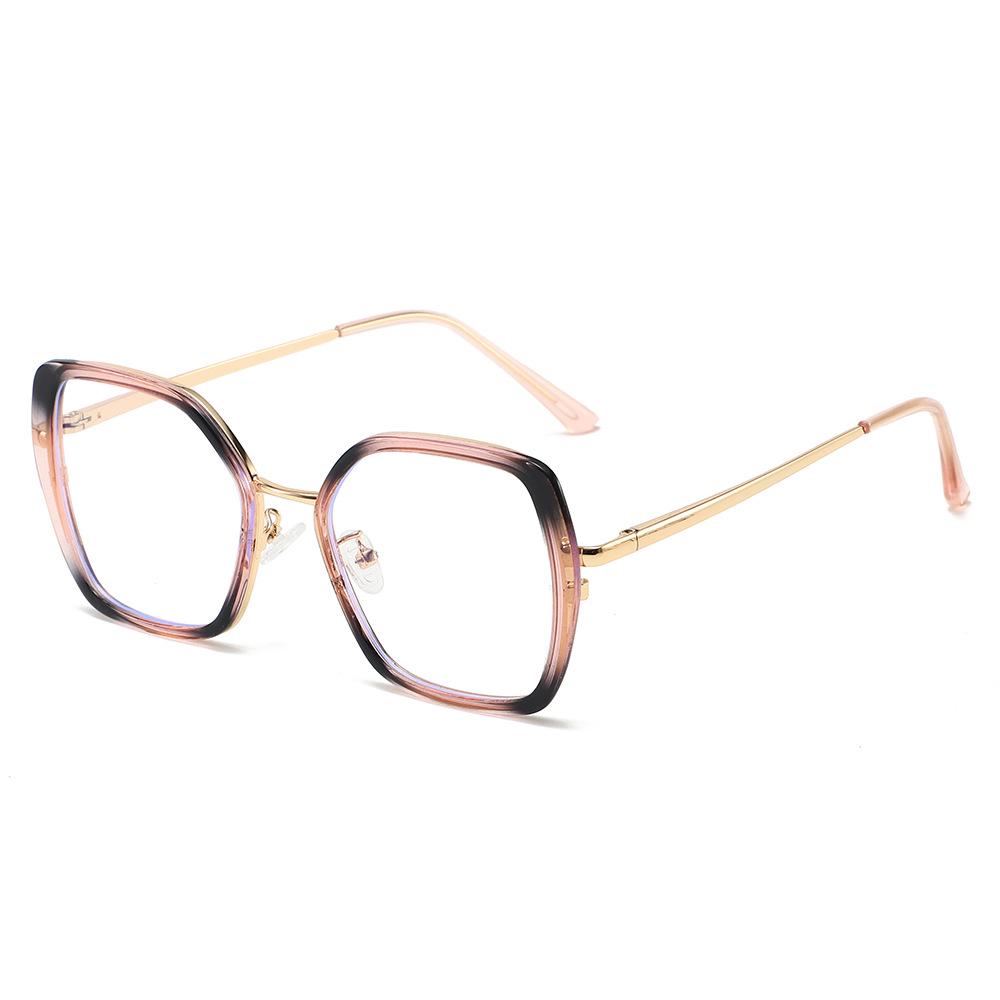 Unisex Trendy Large-Frame Color-Changing Glasses: Fashionable Blue Light Blocking Lenses That Enhance Complexion.