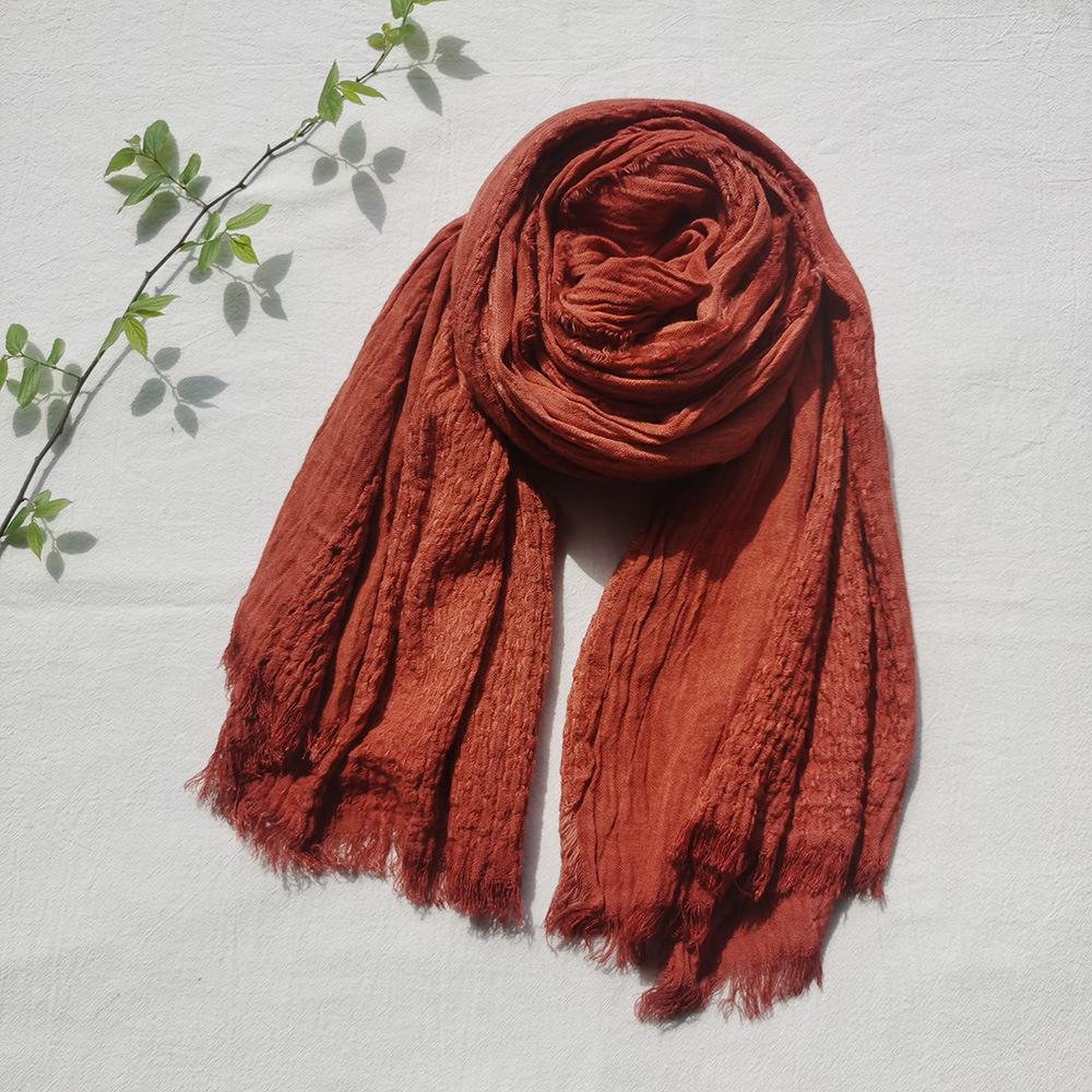 Black Navy Cotton Linen Men Winter Scarf Warm Fashion Men'S Scarves Neckerchief Soft Long Tassel Shawl Male Pashmina Bufandas