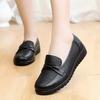 Spring and Autumn Single Shoes Soft-soled Comfortable Single Shoes Middle-aged Women's Shoes Non-slip Flat-soled Middle-aged Leather Shoes