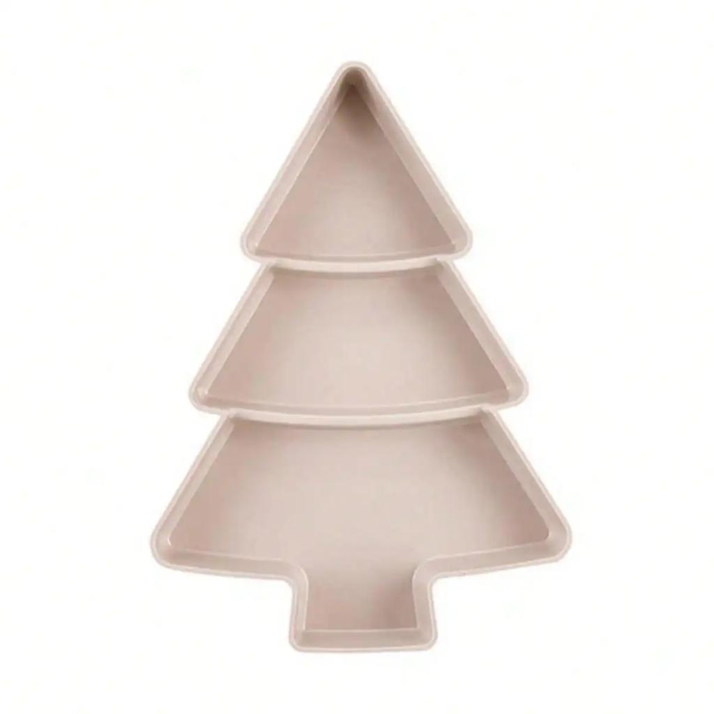 1pc - Creative Christmas Tree Shape Fruit Plate Household Nuts Snacks Plates Portable Dishes Serving Tray For Christmas Party