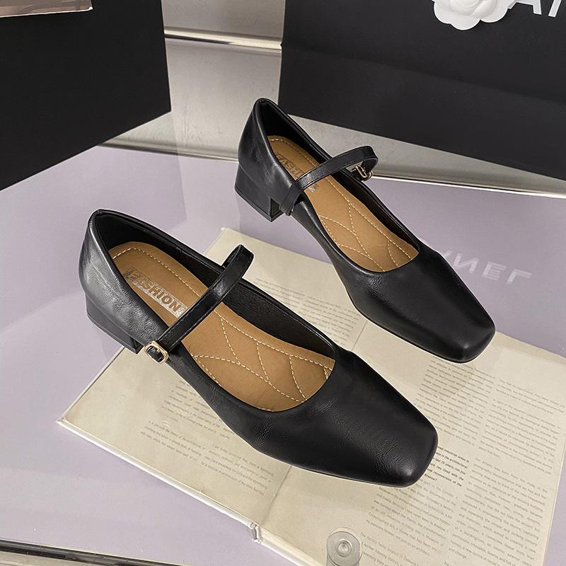 Mary Jane shoes women's spring and autumn new temperament thick heel women's single shoes