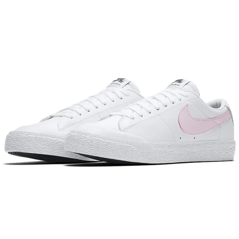 Nike Sb Blazer Zoom Low White Prism Pink Skateboard Shoes 864348-160