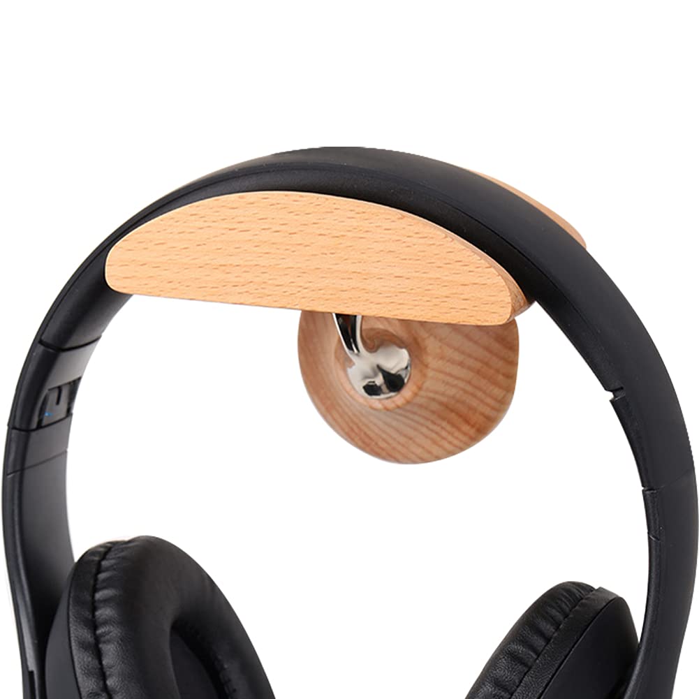 HIGHAWK Headphone Rack, Headset Hanger, Wall-Mounted Wooden Stand, Monitor Headphone Holder, Hanger, Punch-Free (Wooden Hooks)
