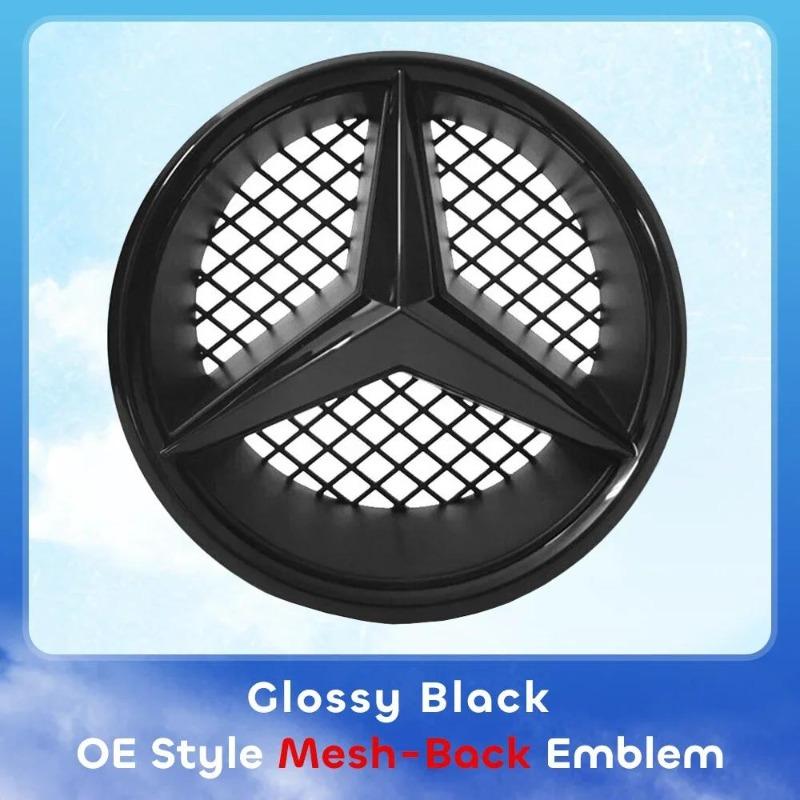 Car Front Grill Emblem Star Badge 3D Mirror OE Style Flat Surface For Mercedes Benz W245 W204 X204 B180 B200 B250 C280 C300 C350