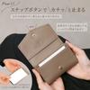 Genuine Leather Business Card 50 Card Day Gift LM2 [BLUE SINCERE] Women's Holder, Capacity, Sortable, Slim, Mother's / (Retro Camel)