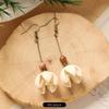 Retro Handmade Plant Fruit Earrings Pine Cone Literature and Art Chinese Medicine Dried Fruit Niche Creative Earrings Women