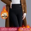 Fleece Thickened Thermal Pants Belly High Elastic Cotton Pants Autumn and Winter Cold-resistant Outer Wear Black Leggings