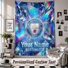 Custom Tapestry Wall Hanging, Manchester City Personalized Name Text Home Wall Decor